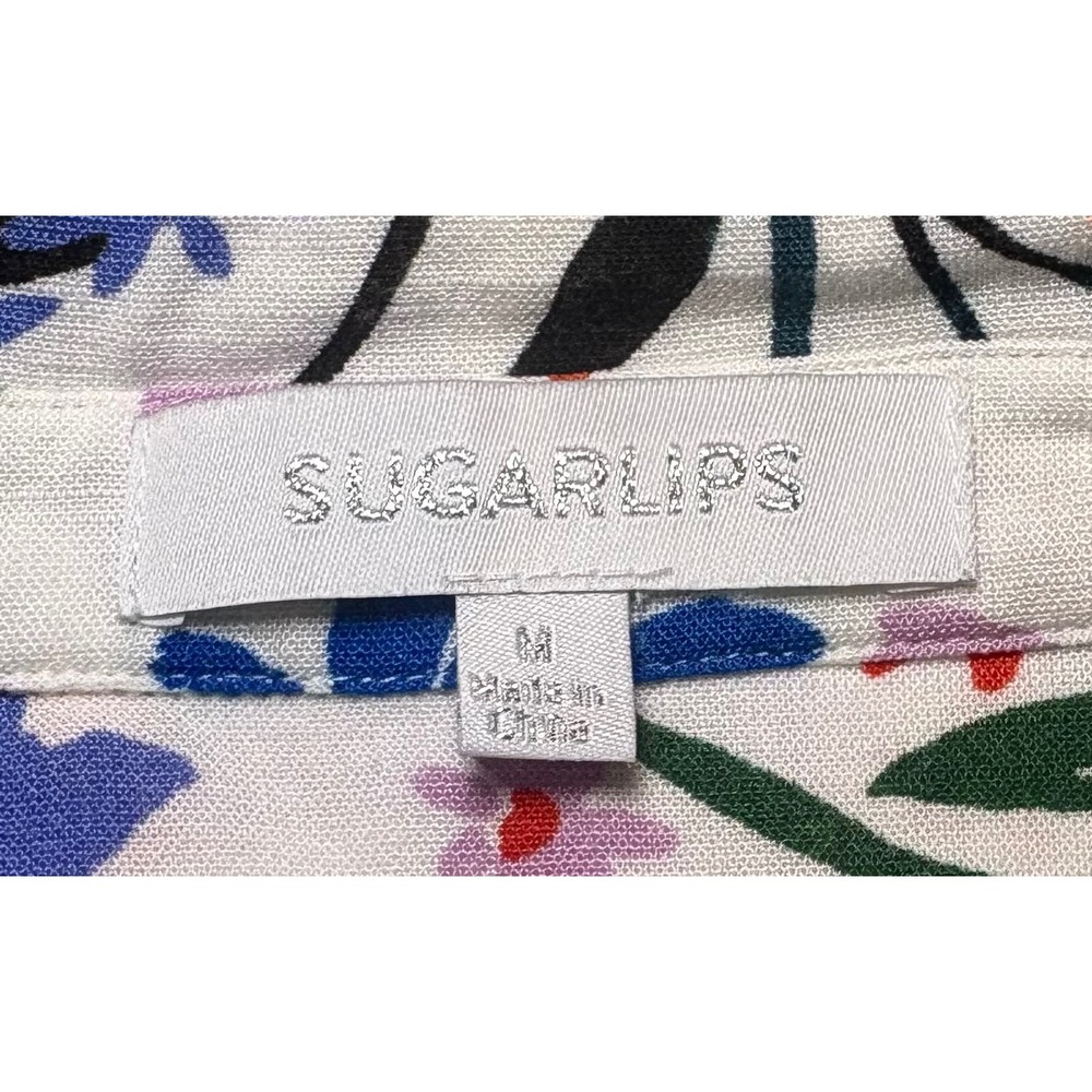 Sugarlips Floral Button Down Shirt Womens Medium Multi TT15890B Long Sleeve - Picture 8 of 8